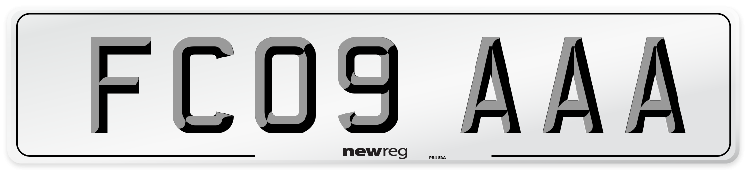 FC09 AAA Number Plate from New Reg